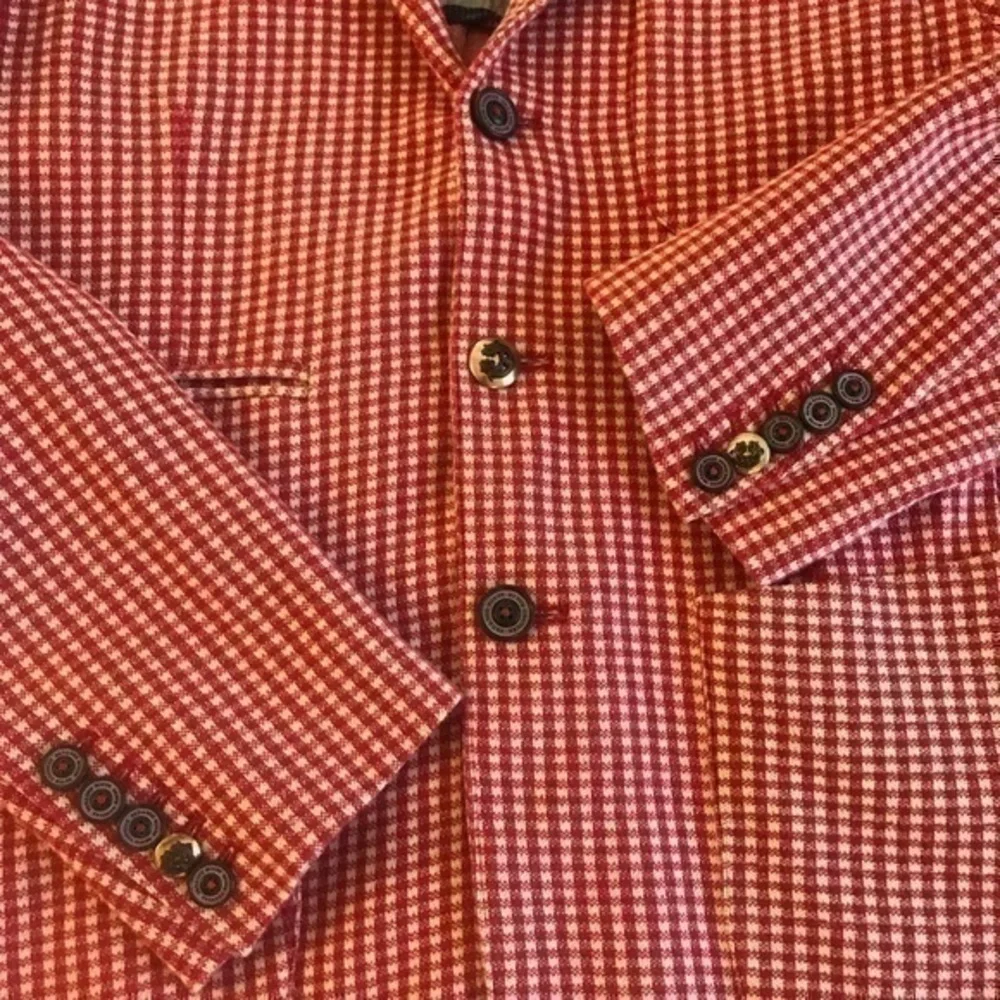 Zara Man Demin Couture Plaid  Blazer Size L